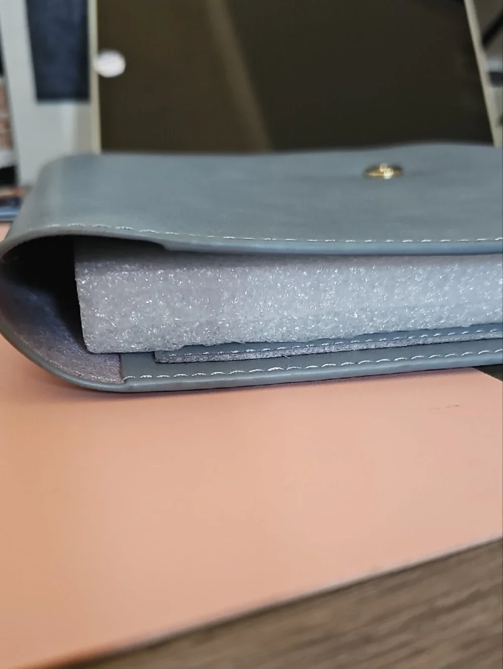 New Erin Condren Slate Blue Leather Folio Notebook